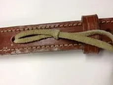 Verdigris on a leather cartridge loop